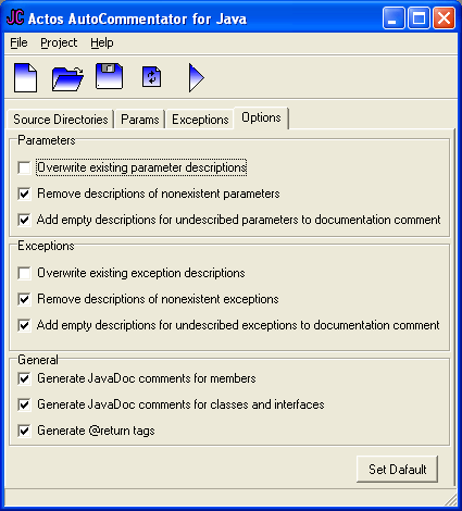 ACTOS Auto Commentator For Java Screenshot